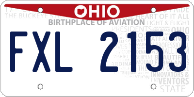OH license plate FXL2153