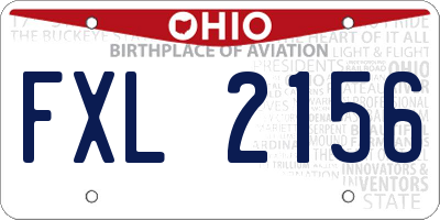 OH license plate FXL2156