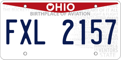OH license plate FXL2157