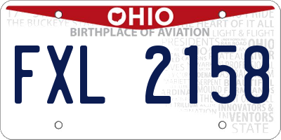 OH license plate FXL2158