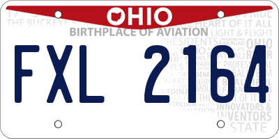 OH license plate FXL2164
