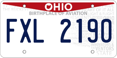 OH license plate FXL2190