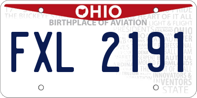 OH license plate FXL2191