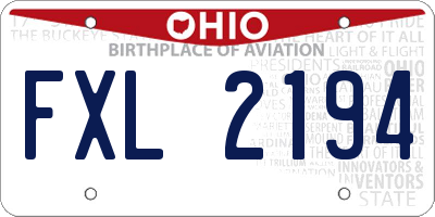 OH license plate FXL2194