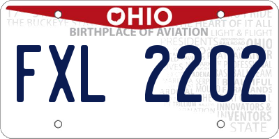 OH license plate FXL2202