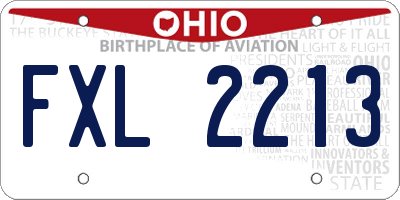 OH license plate FXL2213