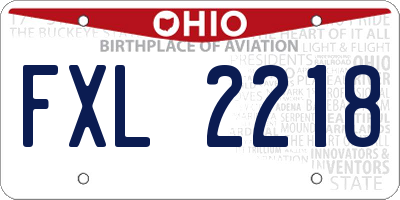 OH license plate FXL2218