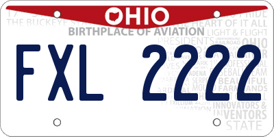 OH license plate FXL2222