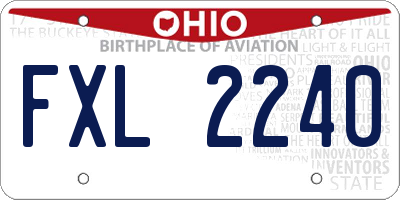 OH license plate FXL2240
