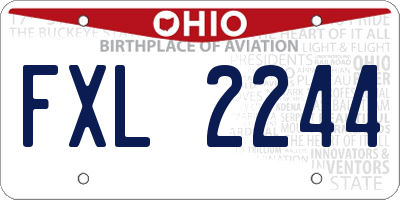 OH license plate FXL2244