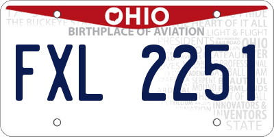 OH license plate FXL2251