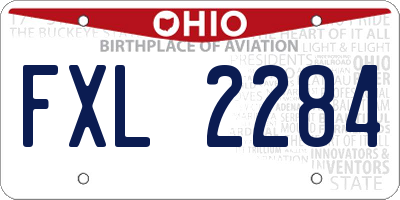 OH license plate FXL2284