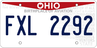 OH license plate FXL2292