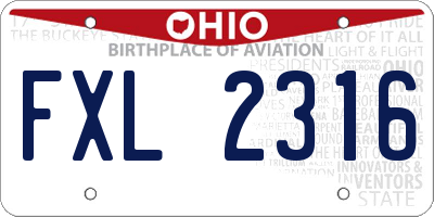 OH license plate FXL2316