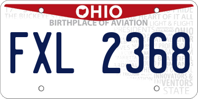 OH license plate FXL2368