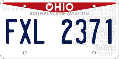OH license plate FXL2371