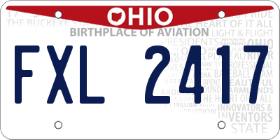 OH license plate FXL2417