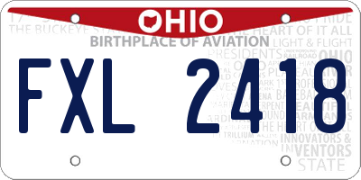 OH license plate FXL2418