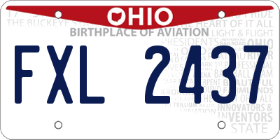 OH license plate FXL2437