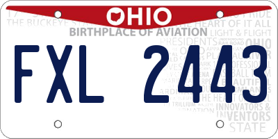 OH license plate FXL2443