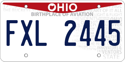 OH license plate FXL2445