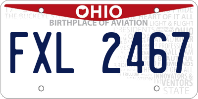 OH license plate FXL2467