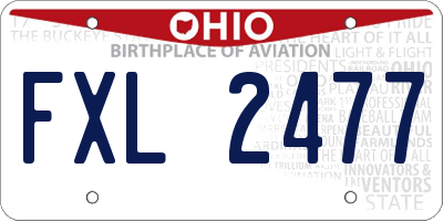 OH license plate FXL2477