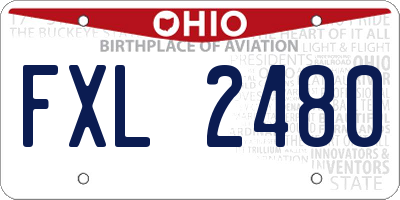 OH license plate FXL2480