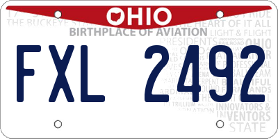 OH license plate FXL2492