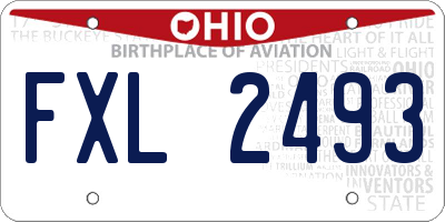OH license plate FXL2493