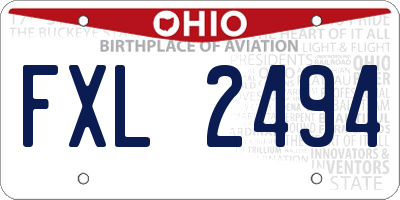 OH license plate FXL2494