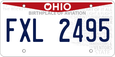 OH license plate FXL2495