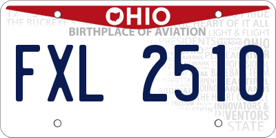 OH license plate FXL2510