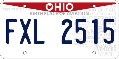 OH license plate FXL2515