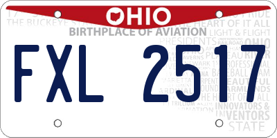 OH license plate FXL2517