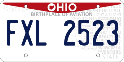 OH license plate FXL2523