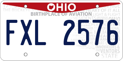 OH license plate FXL2576