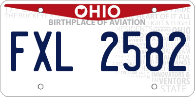 OH license plate FXL2582