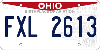 OH license plate FXL2613