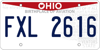 OH license plate FXL2616