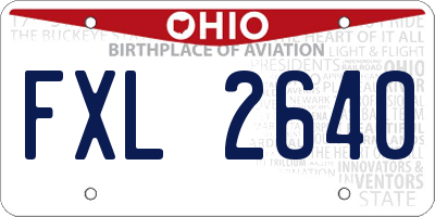 OH license plate FXL2640