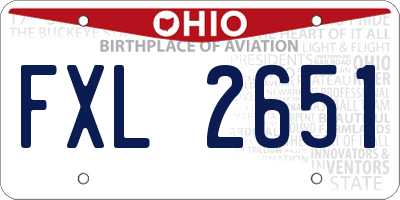 OH license plate FXL2651
