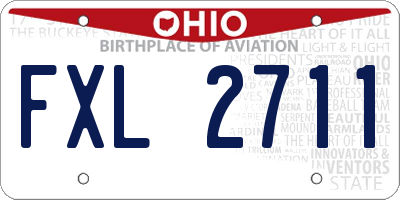 OH license plate FXL2711