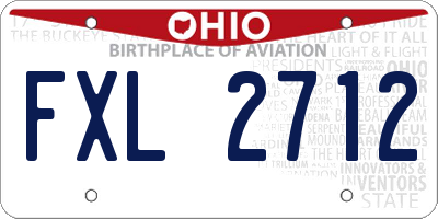OH license plate FXL2712