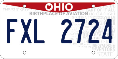 OH license plate FXL2724