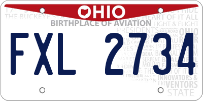 OH license plate FXL2734