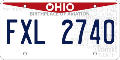 OH license plate FXL2740