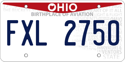 OH license plate FXL2750