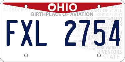 OH license plate FXL2754