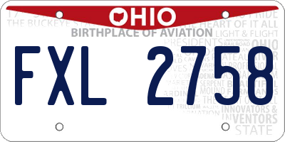OH license plate FXL2758